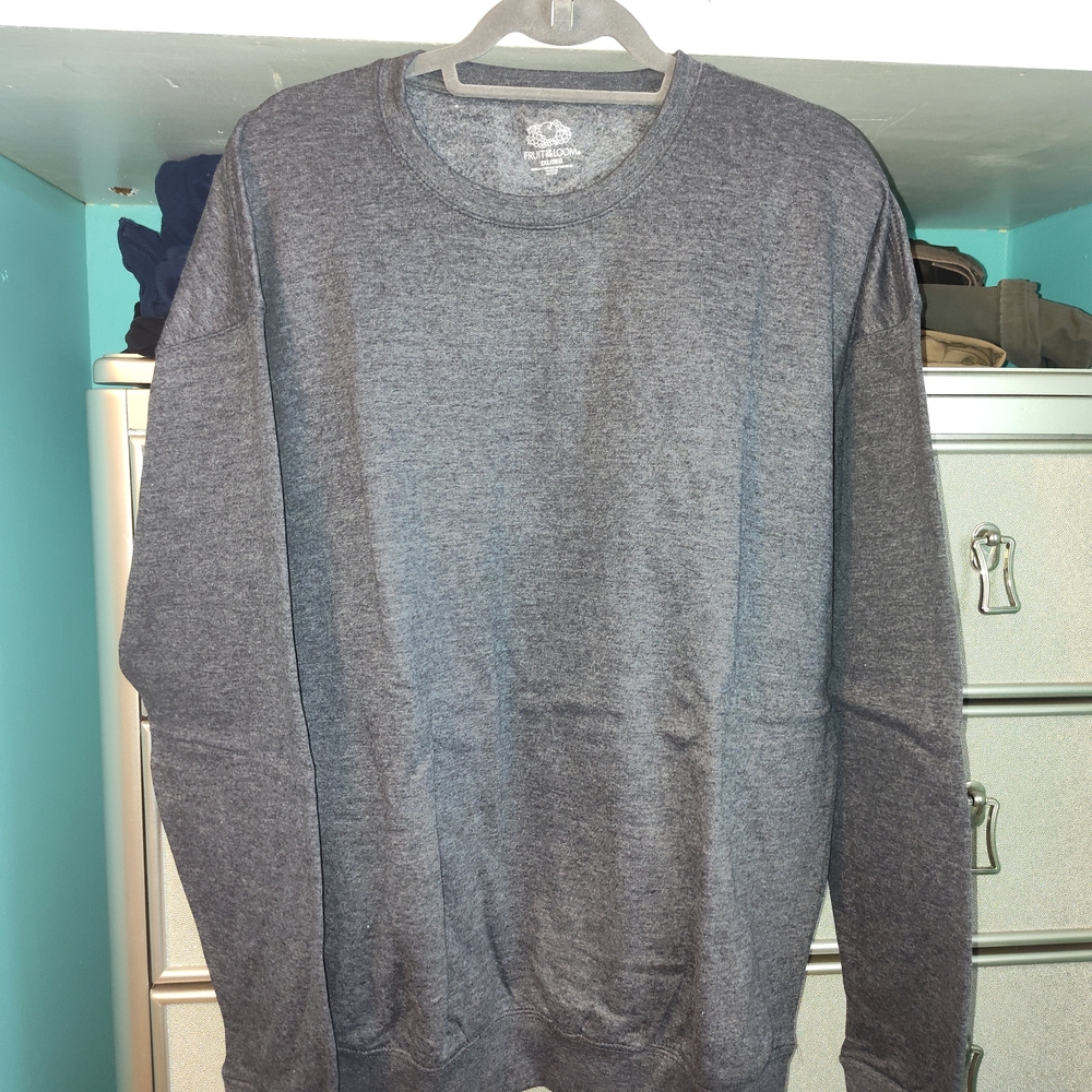 Fruit of the Loom Men's Gray Crewneck Sweater